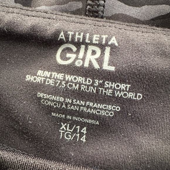 Athleta Girl Camo Run the World Shorts 3” Size 14 XL Women's XS 982245 - Picture 3 of 6